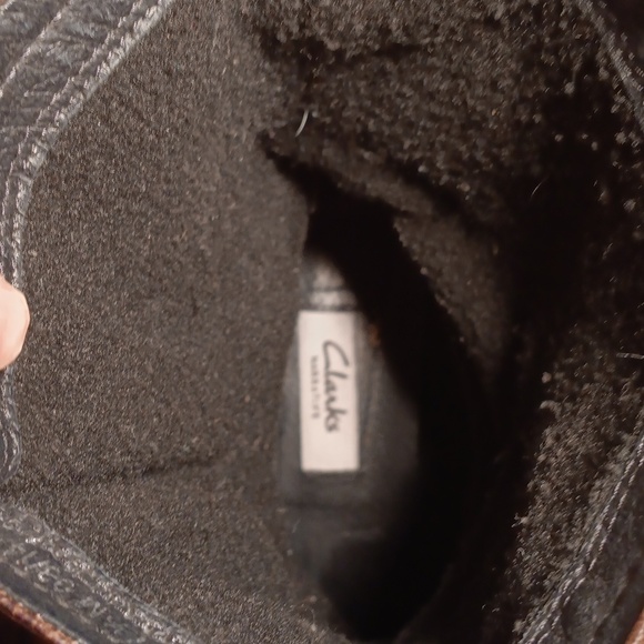 Clarks Brown Heeled Boots with Decorative Buckle Size 7.5 - Picture 12 of 13